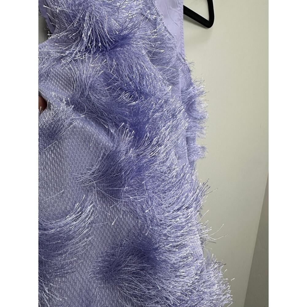 INA NWT Women’s Lavendar Fringe Mesh Sleeveless Tank Top Blouse size Medium - Picture 5 of 8